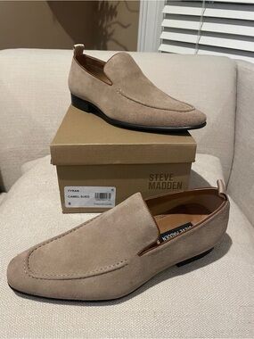 Steve Madden Tan Suede Slip-On Loafers
